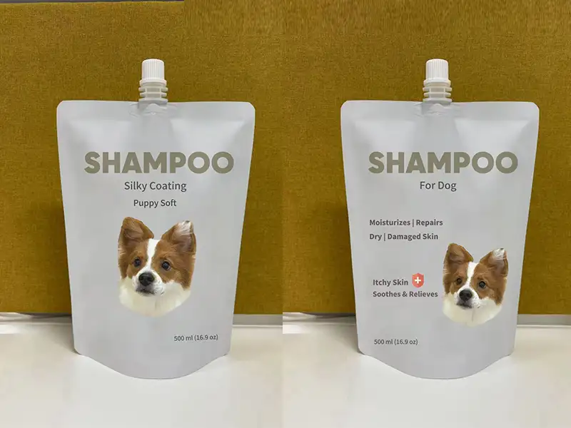 Digitaldruck 500 ml16.9oz Hunde Shampoo Nachfüllbeutel mit Folienmaterial 